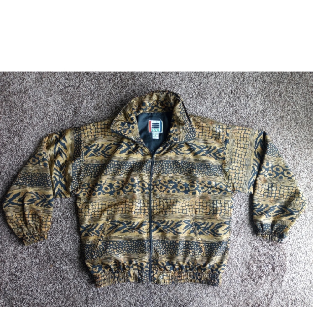 Vintage EVR Divrousso Apparel Leopard Print Light/Thin Bomber Jacket-Wom…